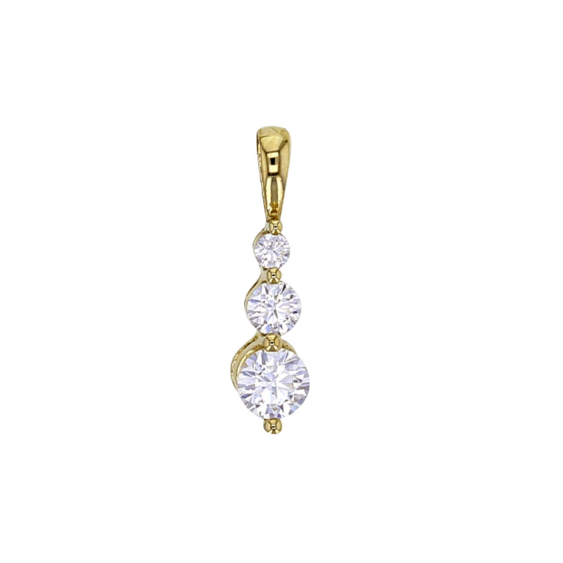 Pendentif orné de 3 oxydes diam. 4-3-2mm en Or 375/1000