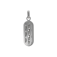 Pendentif ovale et raffiné en acier gris