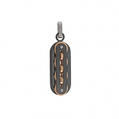 Pendentif ovale et raffiné en acier gris