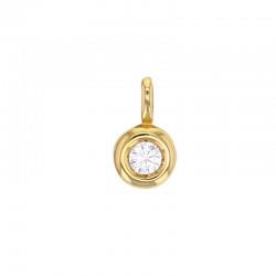 Pendentif oxyde 3mm serti clos en Or 375/1000
