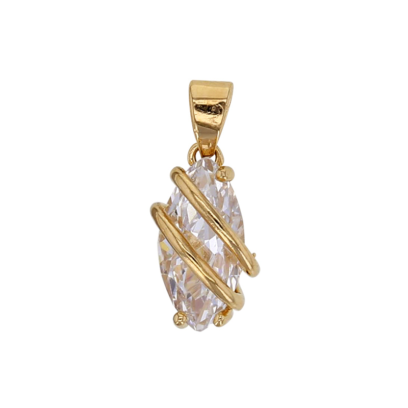Pendentif oxyde forme brute entouré monture plaqué or