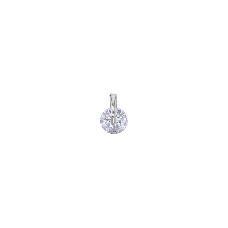 Pendentif oxyde 8mm orné d'une bélière en argent 925/1000 rhodié