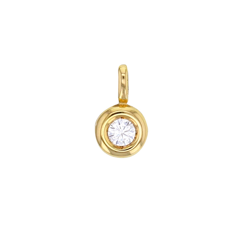 Pendentif oxyde 3mm serti clos en Or 375/1000