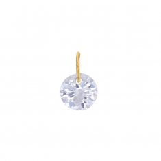 Pendentif oxyde percé 6mm, bélière Or 750/1000