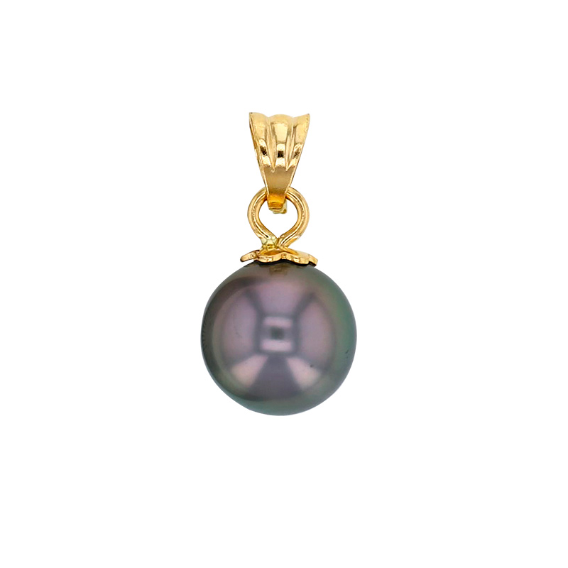 Pendentif perle de Tahiti, qualité A/B, bélière Or 750/1000