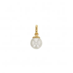 Pendentif perle synthétique 8mm Plaqué or
