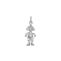 Pendentif petit pantin articulé en argent 925/1000 platiné