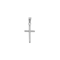 Pendentif petite croix lisse, argent 925/1000 rhodié