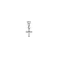 Pendentif petite croix lisse, argent 925/1000 rhodié