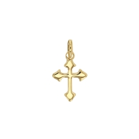 Pendentif petite croix Véritas lisse, Plaqué or