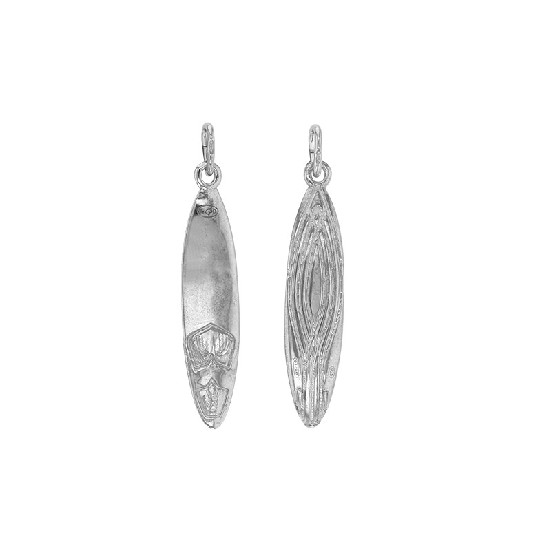 Pendentif planche de surf en argent 925/1000 rhodié