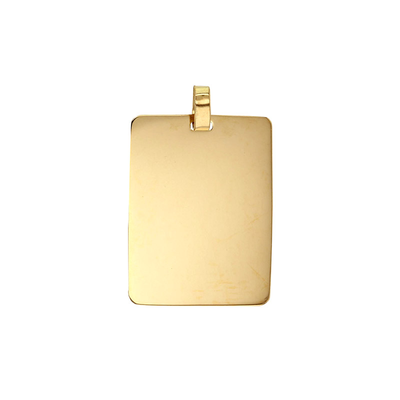 Pendentif plaque rectangle Or 750/1000 14x20mm