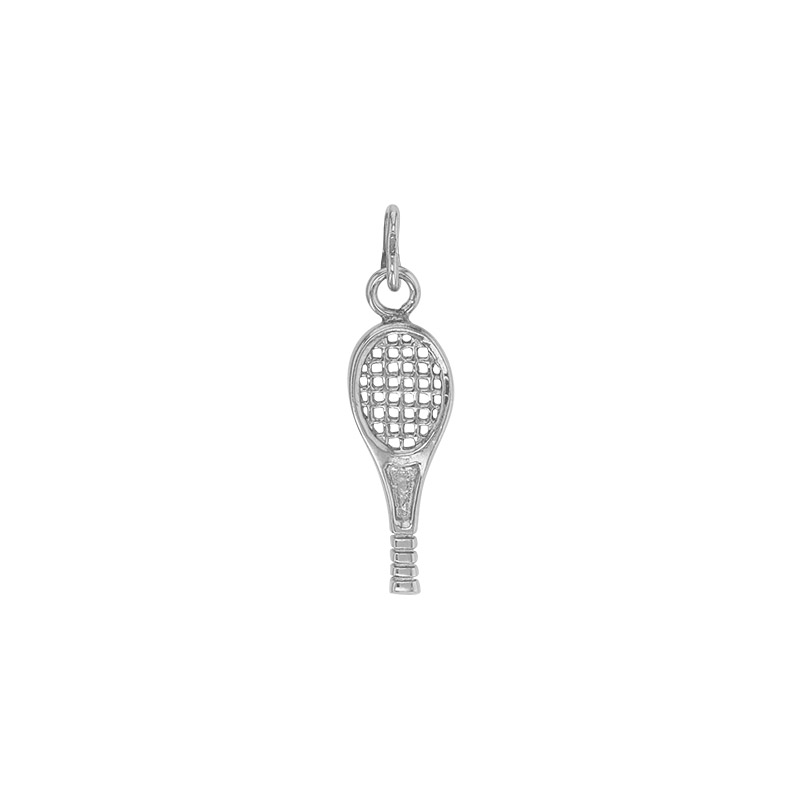 Pendentif raquette de tennis en argent 925/1000 rhodié