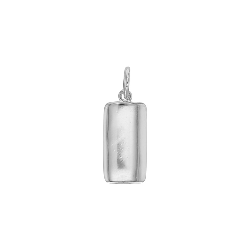 Pendentif rectangle à graver, argent 925/1000 platiné