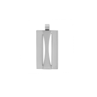 Pendentif rectangulaire pour homme en acier