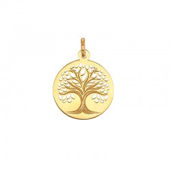 Pendentif rond arbre de vie ajouré en Or 750/1000