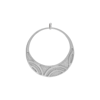 Pendentif rond avec motifs en acier