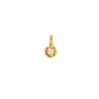 Pendentif rond, Or 750/1000 avec diamant 0.03ct (serti clos)