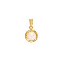 Pendentif rond Or 750/1000 et perle d'eau douce