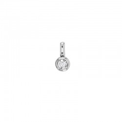 Pendentif rond, Or 750/1000 avec diamant 0.03ct (serti clos)