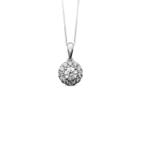 Pendentif rond orné de diamants synthétiques GVS, Or blanc 750/100