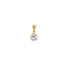 Pendentif serti clos orné d'un oxyde Or 750/1000