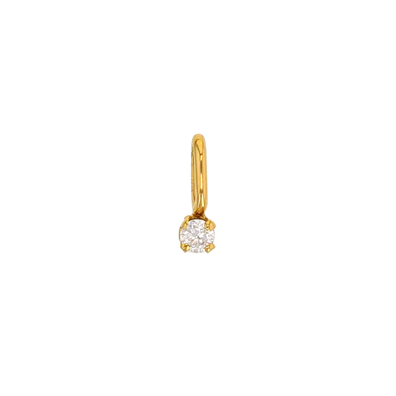 Pendentif serti 4 griffes orné d'un oxyde Or 750/1000