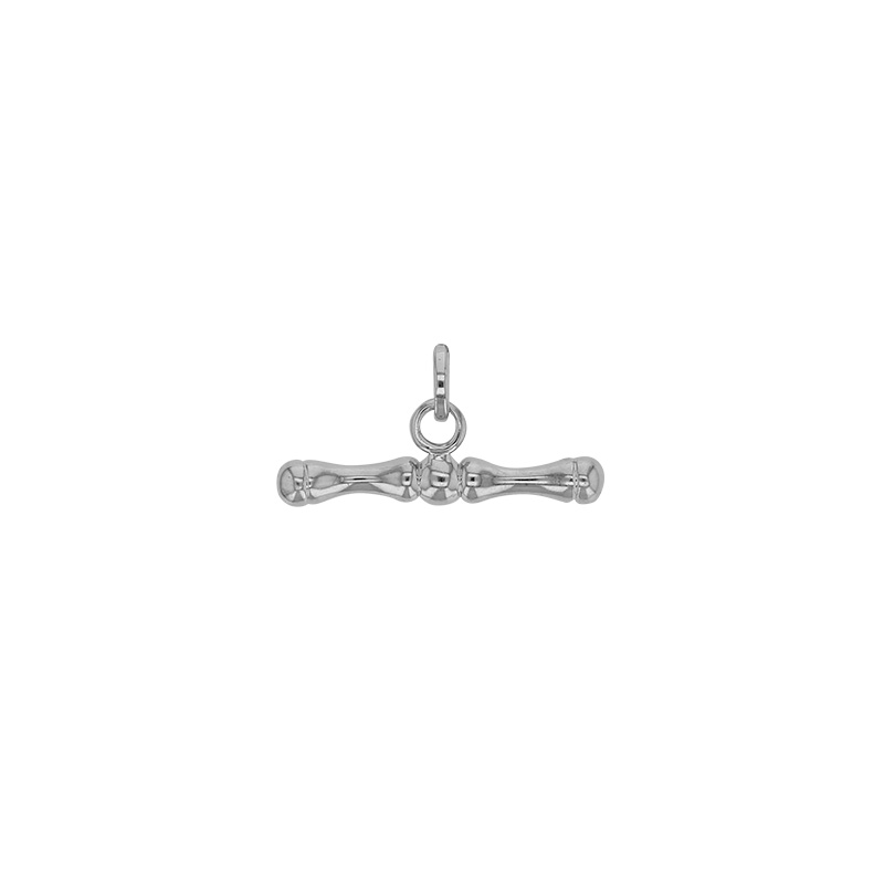 Pendentif T bar, argent 925/1000 platiné