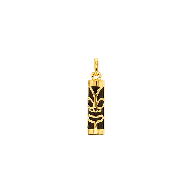 Pendentif Tiki Chance en Or 375/1000 et Onyx