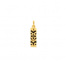 Pendentif Tiki Sagesse en Or 375/1000 et Onyx