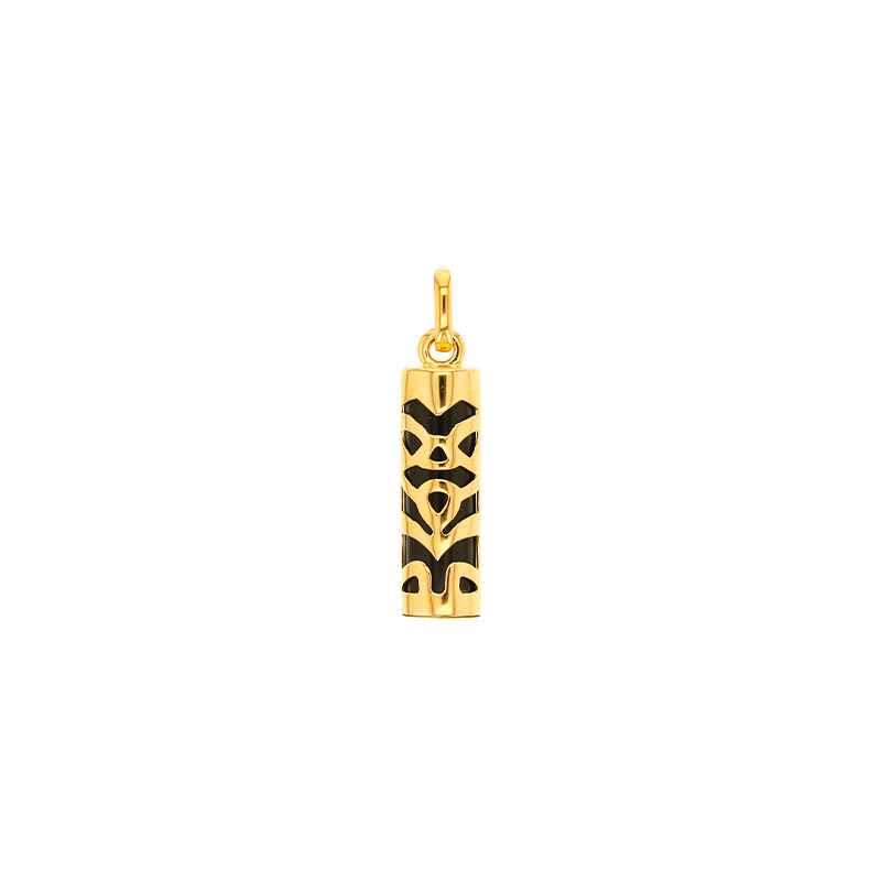 Pendentif Tiki Sagesse en Or 375/1000 et Onyx