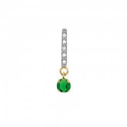 Pendentif Topaze taille ronde 4mm, bélière sertie de 5 diamants HSI 0,03ct, Or blanc 750/1000