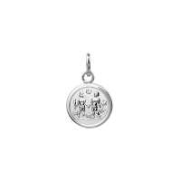 Pendentif zodiaque Bélier avec étoiles, argent 925/1000 platiné