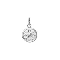 Pendentif zodiaque Bélier avec étoiles, argent 925/1000 platiné