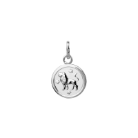 Pendentif zodiaque Bélier avec étoiles, argent 925/1000 platiné