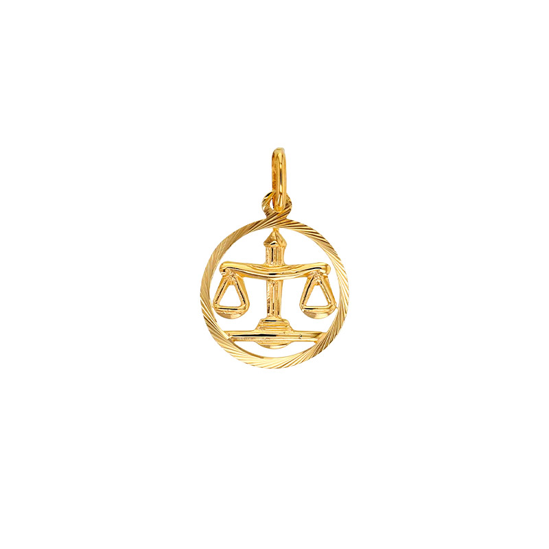 Pendentif Zodiaque Bélier rond en Or 375/1000