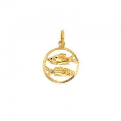 Pendentif Zodiaque Bélier rond en Or 375/1000
