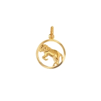 Pendentif Zodiaque Bélier rond en Or 375/1000