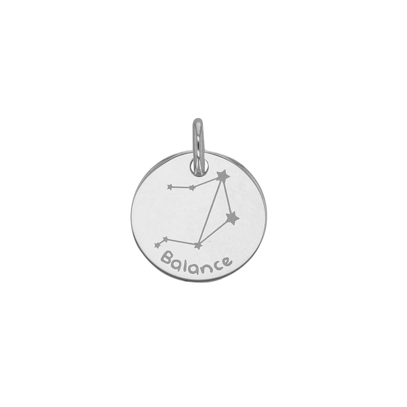 Pendentif zodiaque constellations Bélier, argent 925/1000 platiné