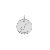 Pendentif zodiaque constellations Bélier, argent 925/1000 platiné