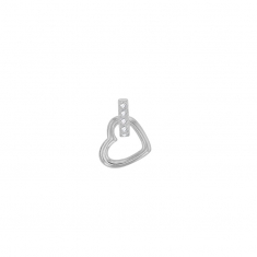 Pendentifen argent 925/1000 - petit coeur avec oxydes de zirconium