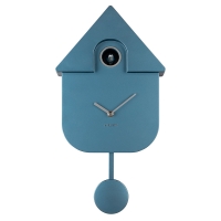 Pendule coucou métallique bleu
