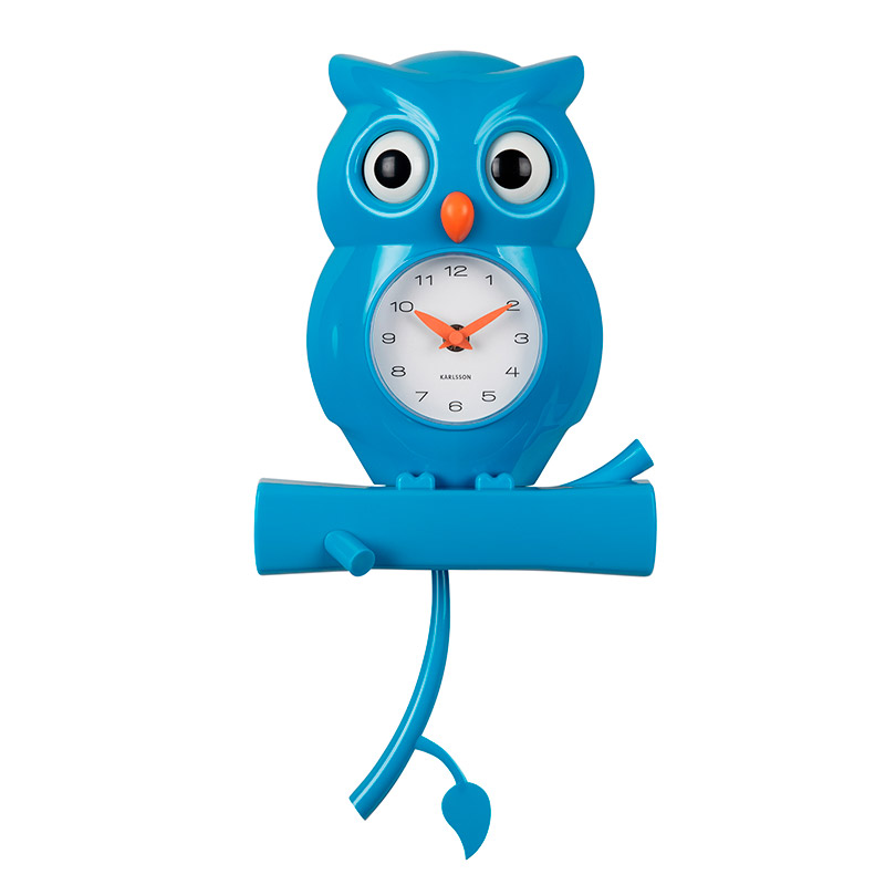 Pendule hibou bleu