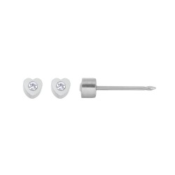 Perçage d'oreilles Inverness Coeur en acier inoxydable orné de cristaux