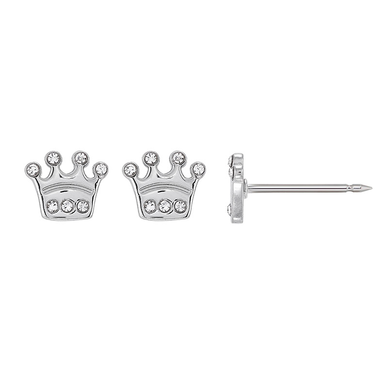 Perçage d'oreilles Inverness couronne ornée de 7 cristaux, acier inoxydable