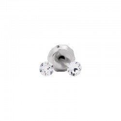 Perçage d'oreilles Inverness Cristal blanc 2mm, griffes invisibles, acier inoxydable