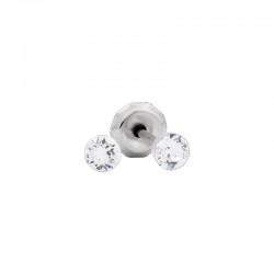 Perçage d'oreilles Inverness Cristal blanc 3mm, griffes invisibles, acier inoxydable