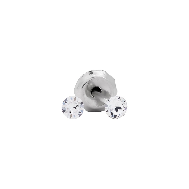 Perçage d'oreilles Inverness Cristal blanc 2mm, griffes invisibles, acier inoxydable