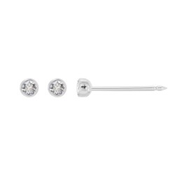 Perçage d'oreilles Inverness cristal blanc serti clos 4mm, acier inoxydable
