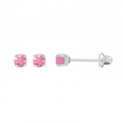 Perçage d'oreilles Inverness cristal rose 3mm sur Acier inoxydable